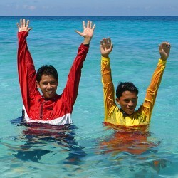 lifeguard beach anorak red yellow boracay